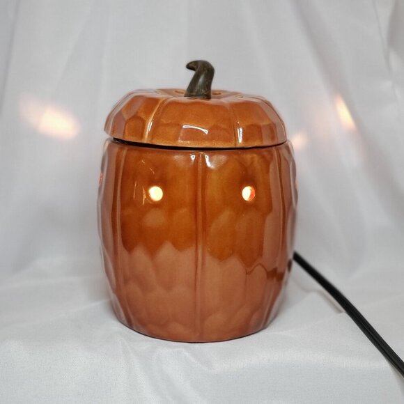 Scentsy Pumpkin Electric Wax Warmer Ceramic Autumn Fall Home Decor Retired - Picture 11 of 13